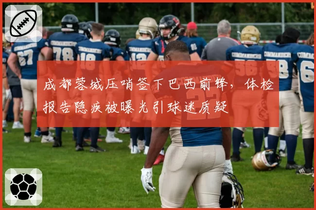 成都蓉城压哨签下巴西前锋,体检报告隐疾被曝光引球迷质疑